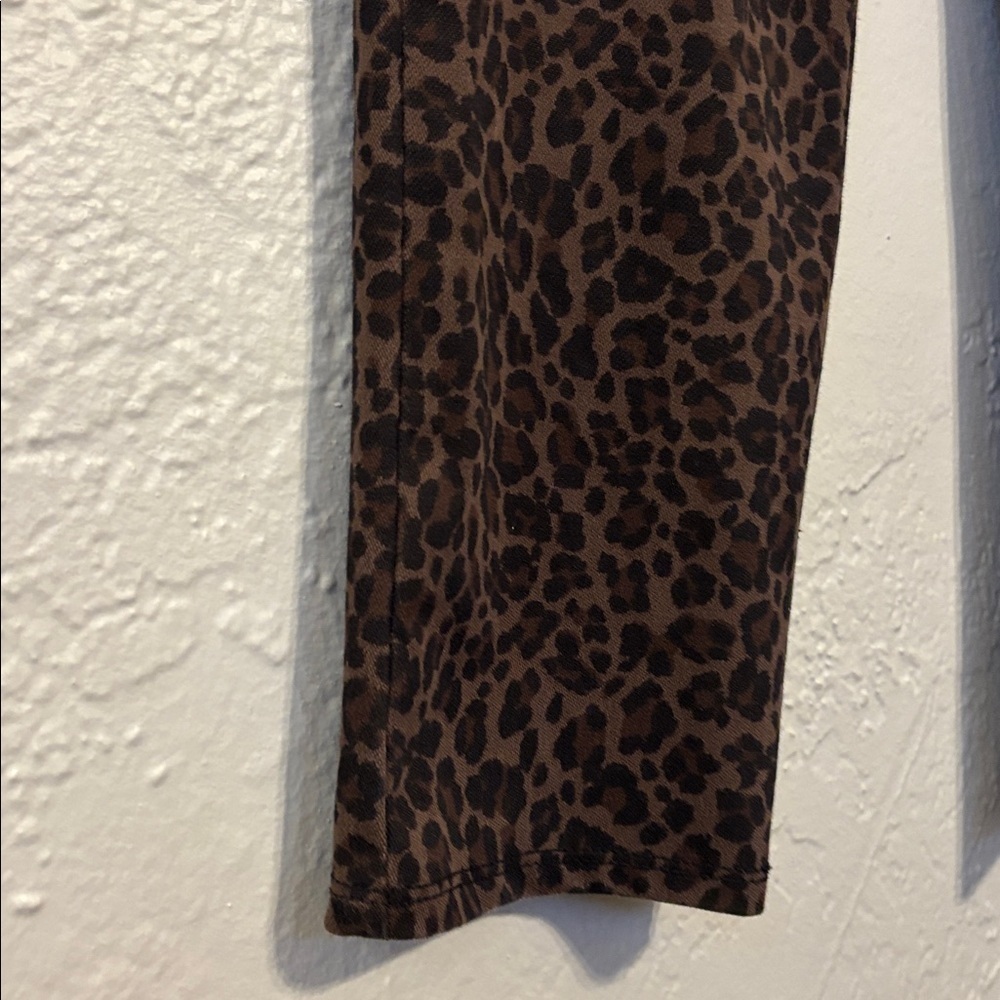 Faded Glory leopard print Brown stretch leggings 1X - Picture 3 of 7